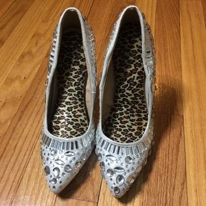Silver Jeweled Stilettos